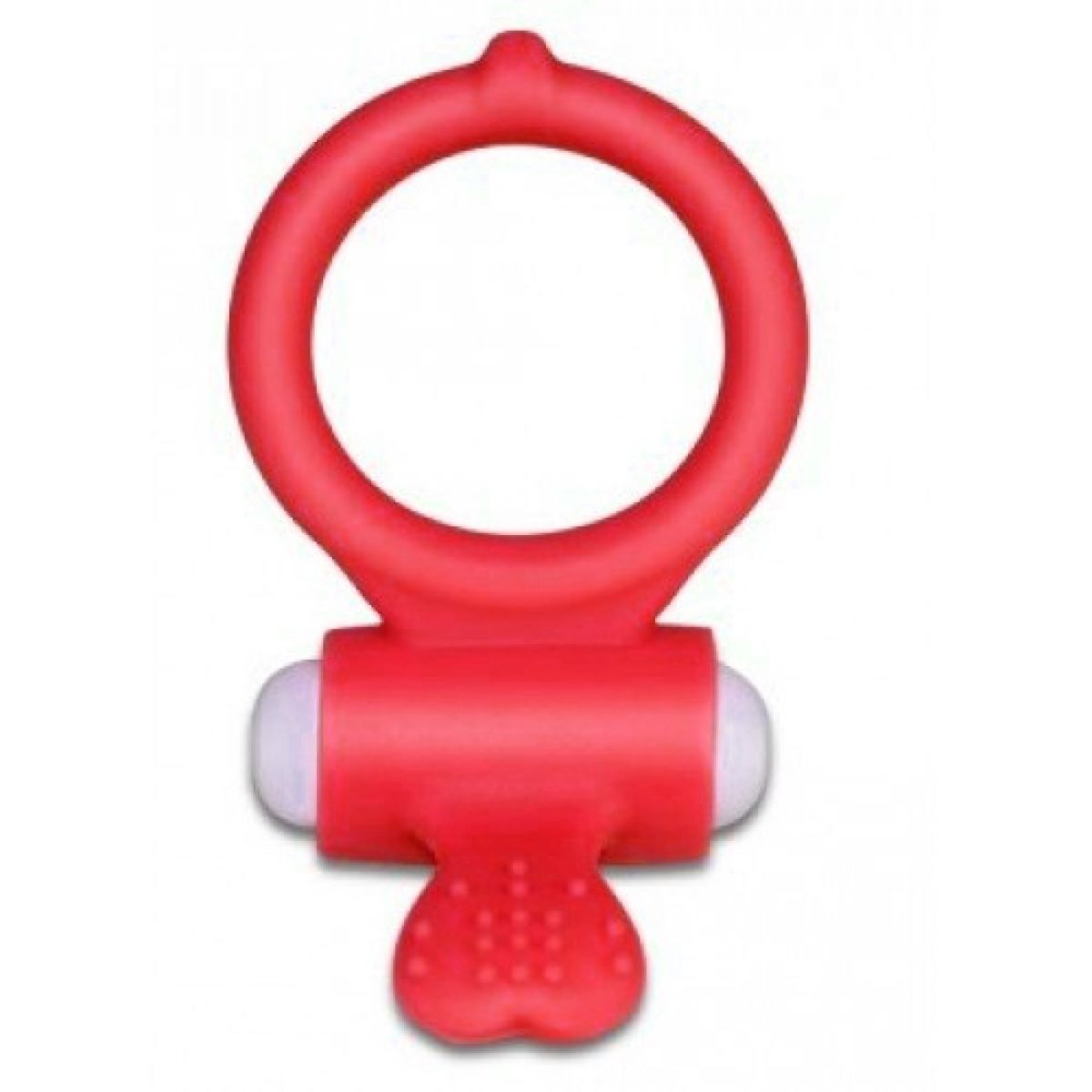Виброкольцо красное Power Heart Clit Cockring