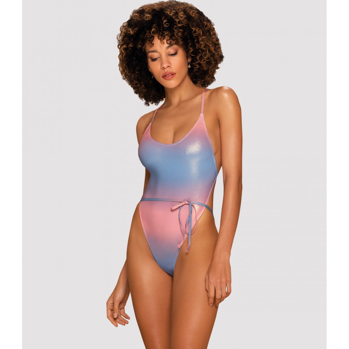 Мерцающий боди-купальник с нежным градиентом Rionella M