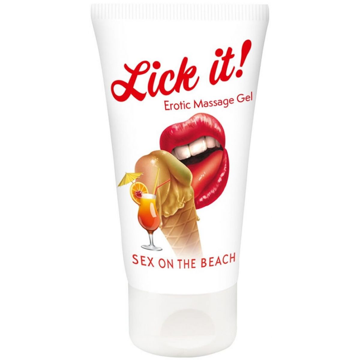 Съедобный массажный гель с ароматом коктейля Sex On The Beach Lick It Erotic Massage Gel 50 мл