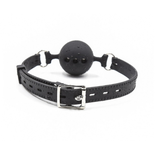 Кляп-шар из медицинского силикона черного цвета