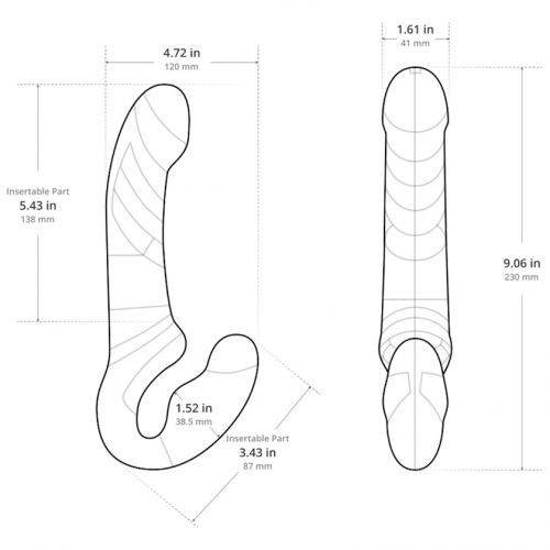 Безремневой смарт-страпон Lovense Lapis 23 см