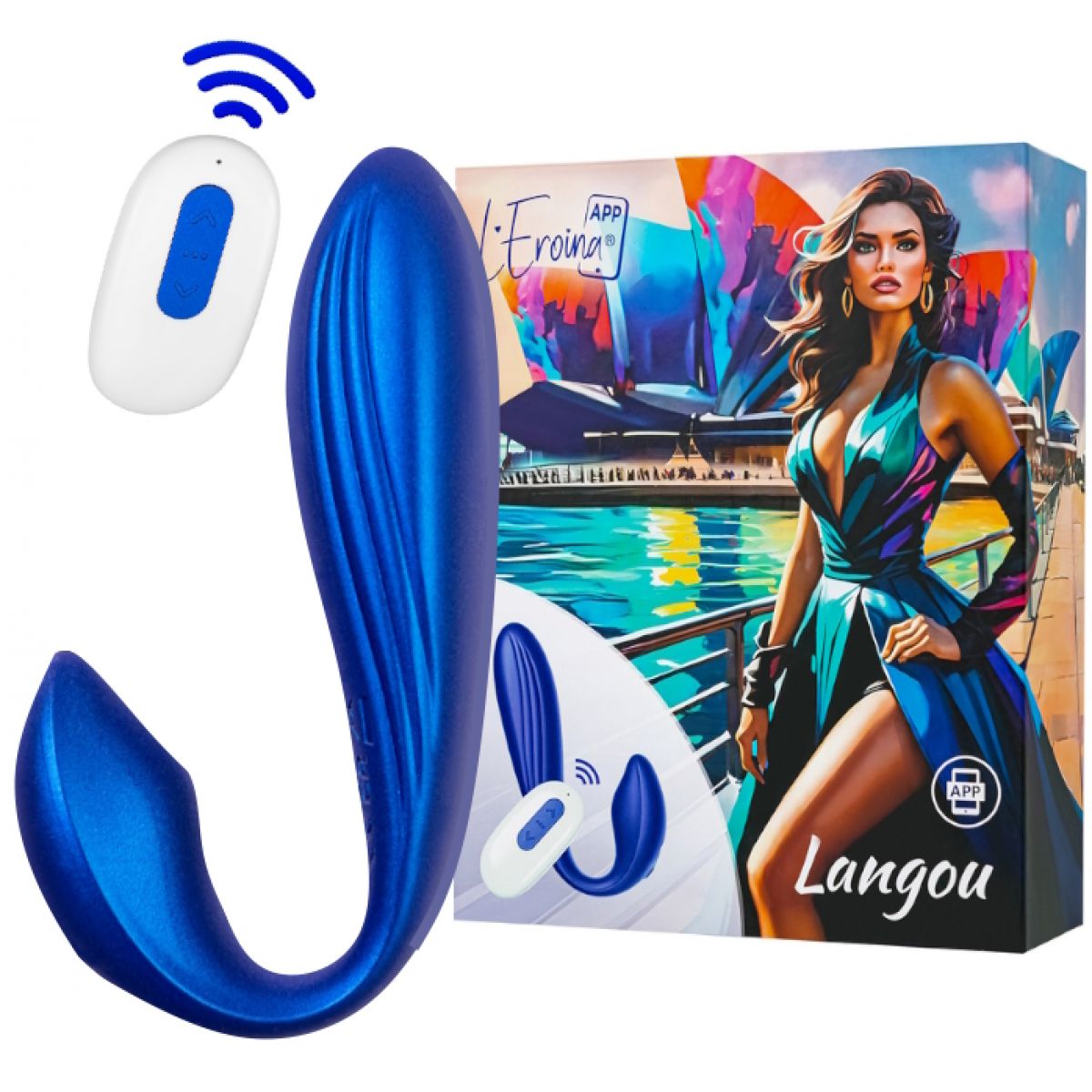 Смарт-вибратор для пар Leroina App Langou синий