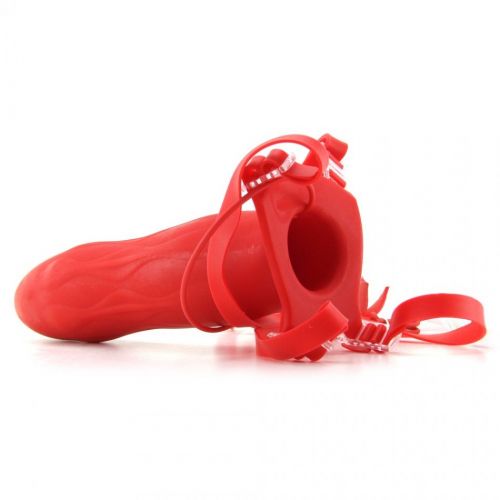 Страпон с вибрацией полый FF Extreme 9in Vibrating Silicone Hollow Strap-On