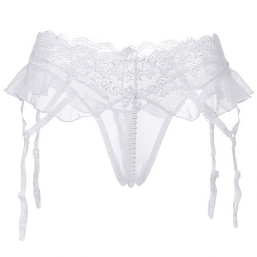 Трусики-пояс с жемчужной нитью Erolanta Adeline, белый 50-52