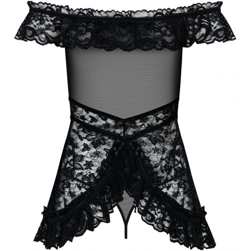 Игривый кружевной бэби-долл с трусиками-стрингами Flores L/XL