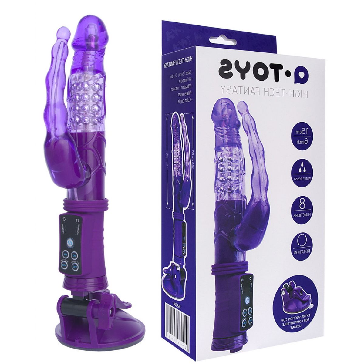 Вибратор с ротацией на присоске A-toys