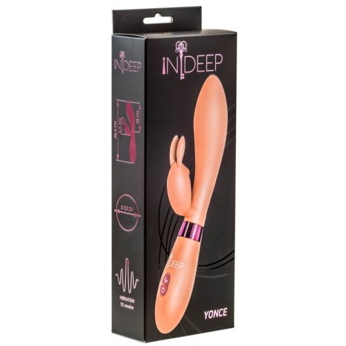 Вибратор с клиторальным стимулятором-кроликом Indeep Yonce Beige
