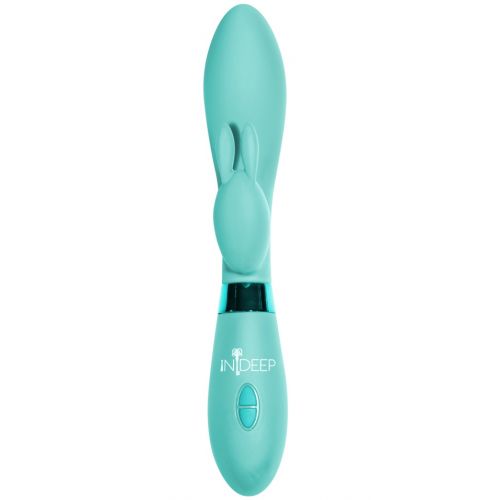 Вибратор с клиторальным стимулятором-кроликом Indeep Turquoise