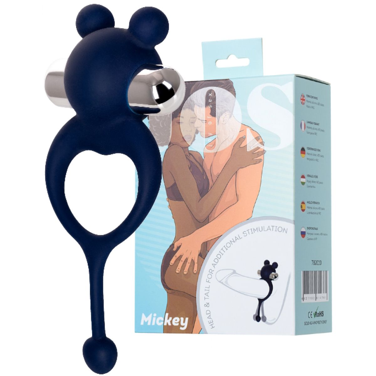Эрекционное кольцо с вибрацией и хвостиком Jos Mickey