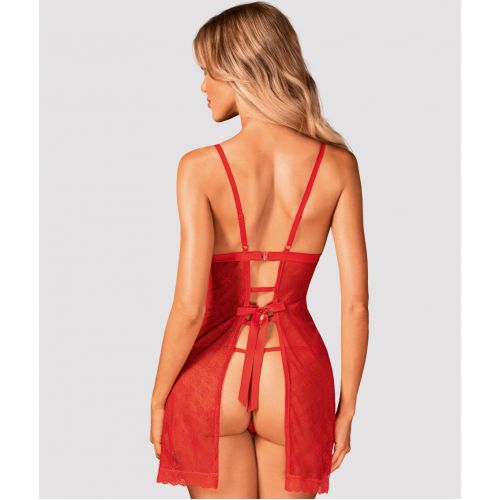 Пикантный красный бэби-долл со стрингами XL/XXL