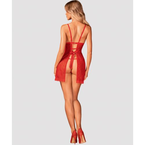 Пикантный красный бэби-долл со стрингами XL/XXL