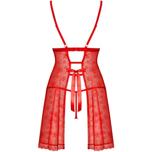 Пикантный красный бэби-долл со стрингами XL/XXL