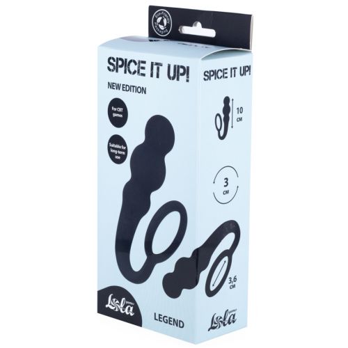 Анальная елочка с эррекционным кольцом Spice It Up Legend Blask
