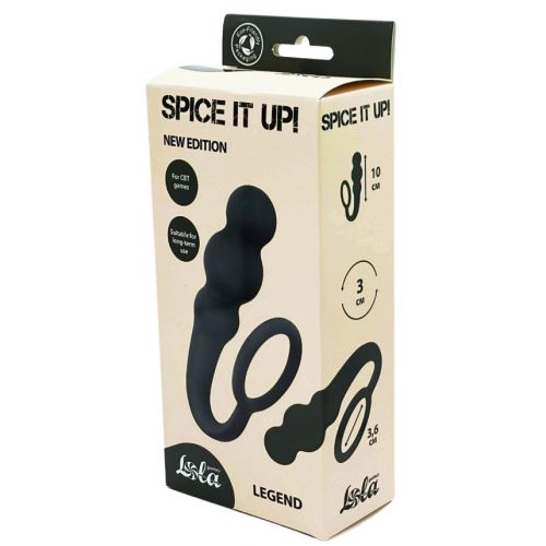 Анальная елочка с эррекционным кольцом Spice It Up Dark Grey