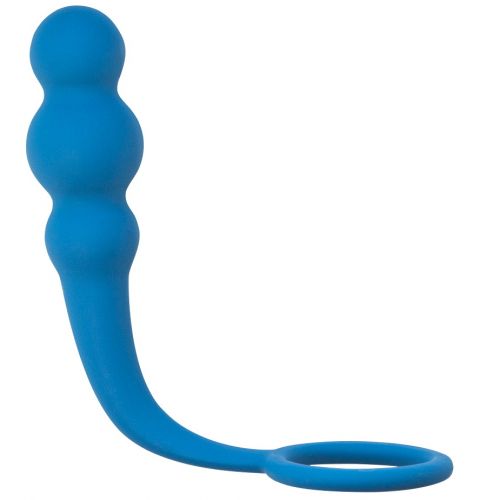 Анальная пробка с кольцом на пенис Spice it up Legend Aquamarine