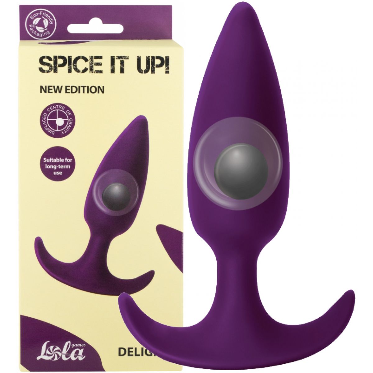 Анальная пробка со смещенным центром тяжести Spice it up Delight Ultraviolet