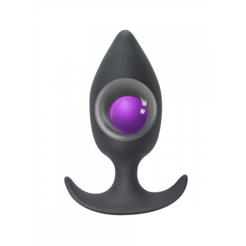 Анальная пробка со смещенным центром тяжести серая