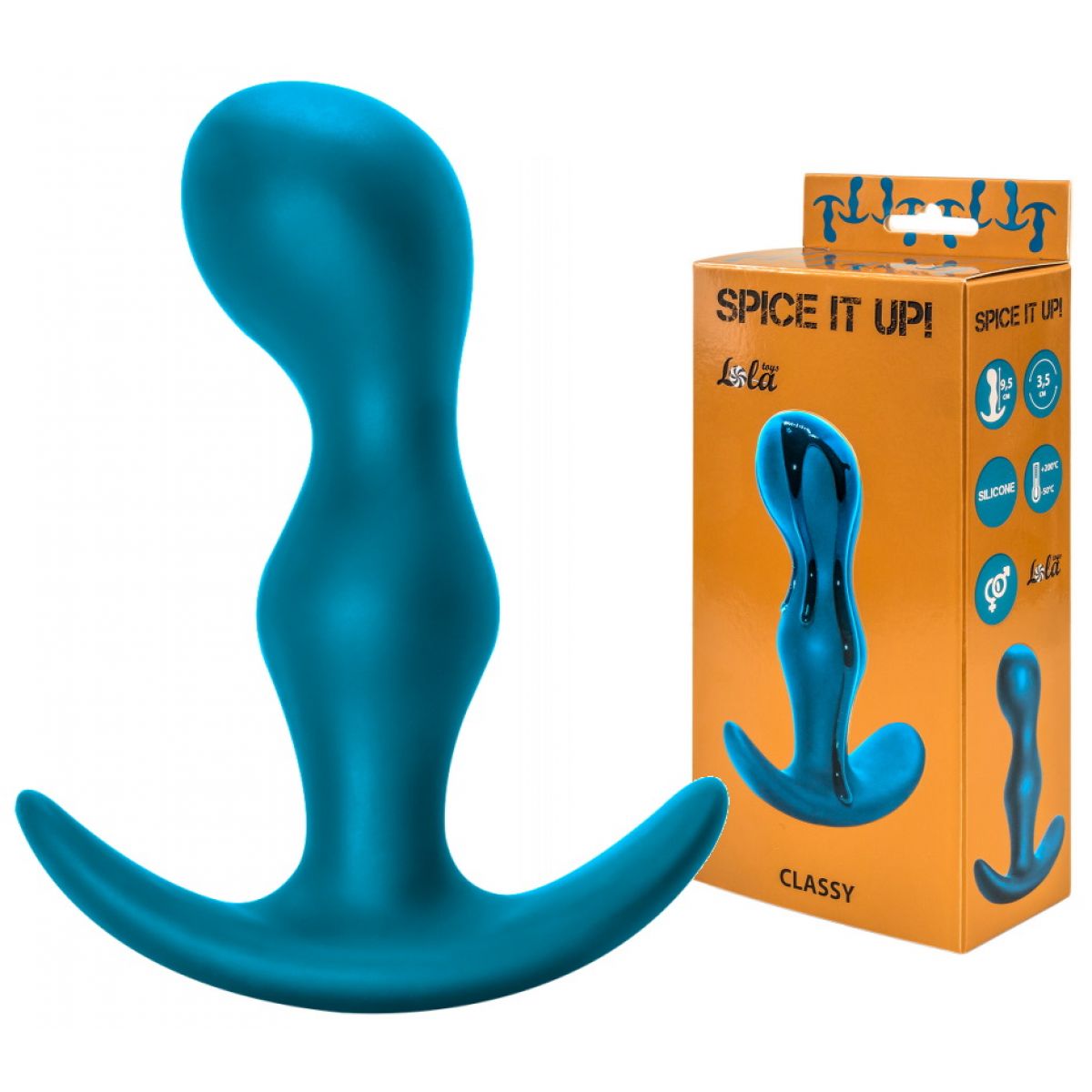 Анальная пробка для ношения Spice it up Classy Dark Aquamarine