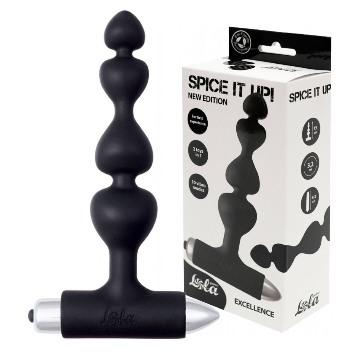 Анальная цепочка с вибрацией Spice It Up New Edition Excellence черная