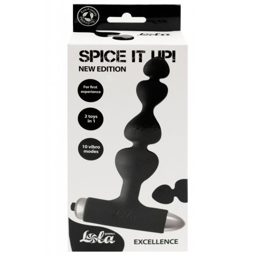 Анальная цепочка с вибрацией Spice It Up New Edition Excellence черная