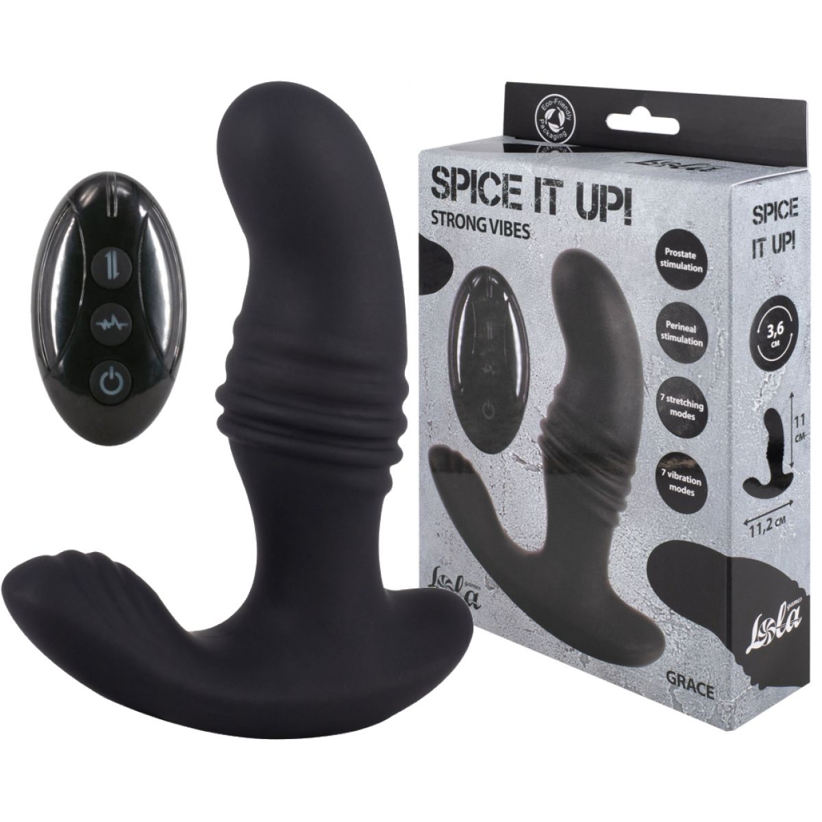 Перезаряжаемый стимулятор простаты Spice It Up Grace с пультом ДУ