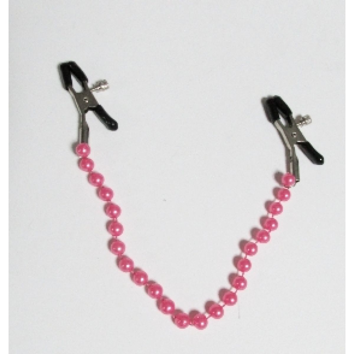 Зажимы на соски с розовыми бусами