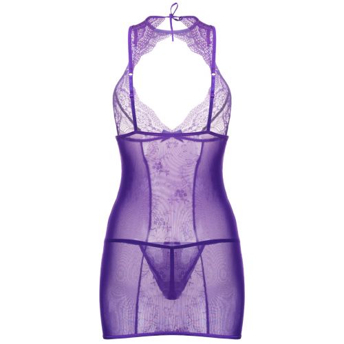Фиолетовая сорочка с фигурным декольте и трусики-стринги Candy Girl Scarlett S/M