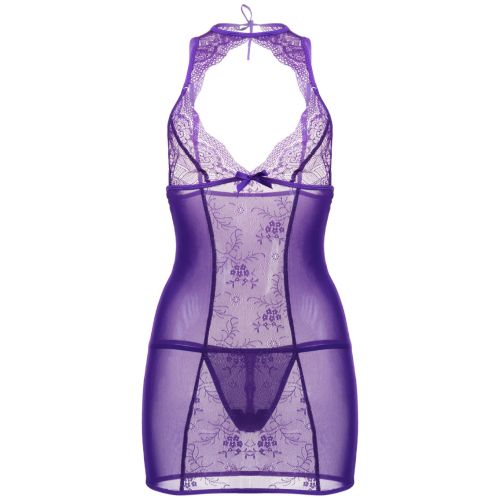 Фиолетовая сорочка с фигурным декольте и трусики-стринги Candy Girl Scarlett S/M