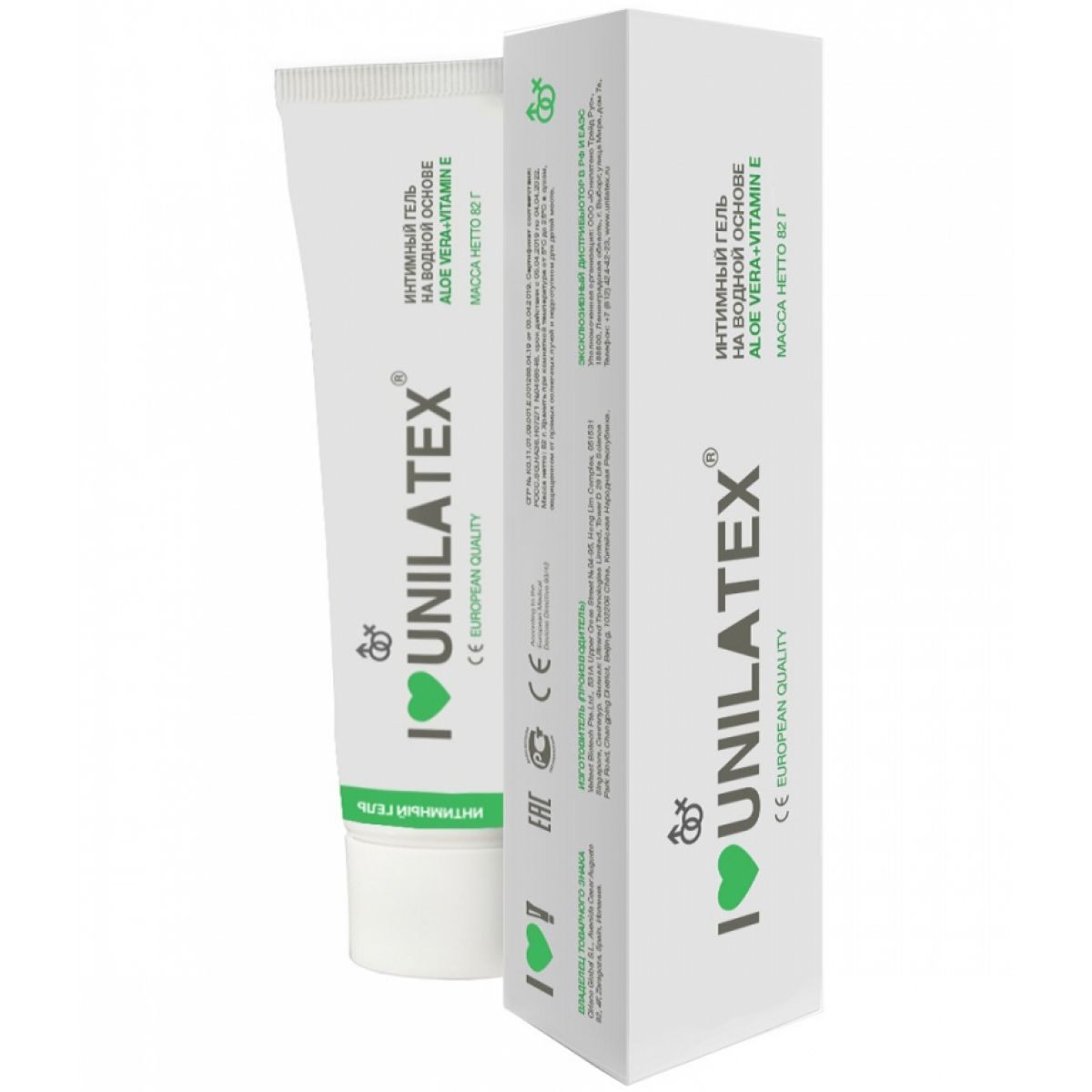 Интимный гель на водной основе Unilatex Gel с Алоэ Вера и Витамином E 80 мл