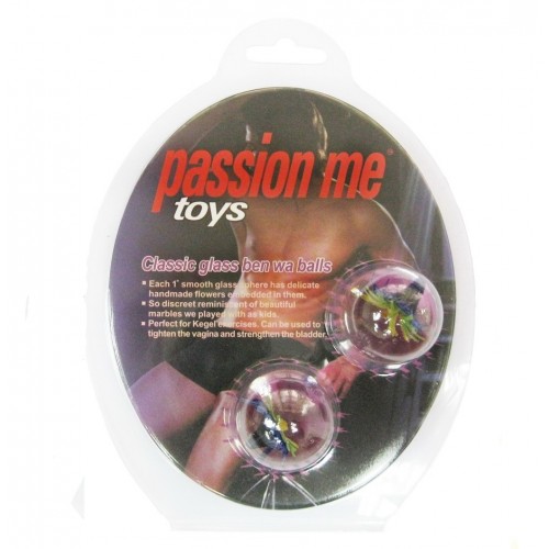 Стеклянные вагинальные шарики с цветочками