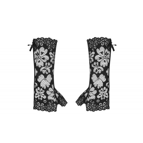 Кружевные черные перчатки