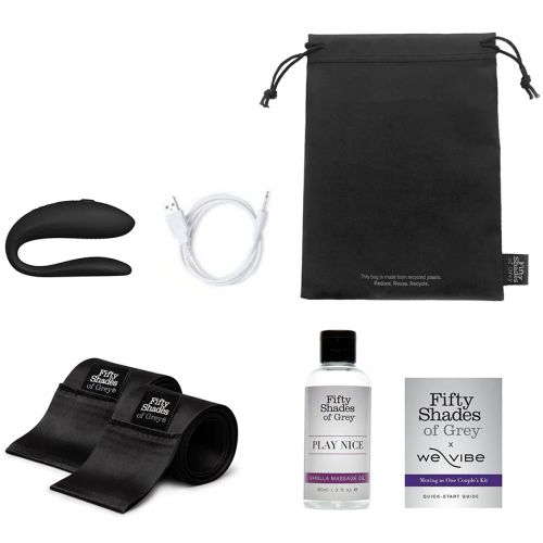 Набор для пар Moving As One Fifty Shades of Grey со смарт-вибратором для пар We-Vibe Sync Lite