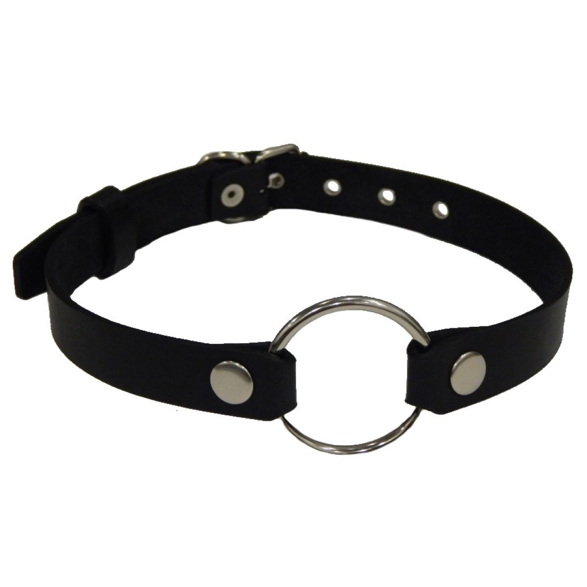 Кожаный кляп со съёмным кольцом Hand Made