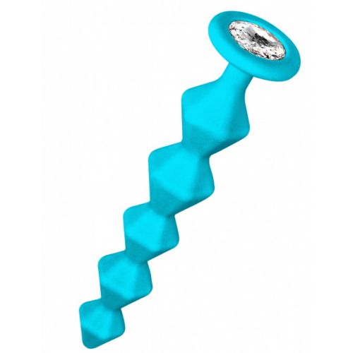 Анальная цепочка с кристаллом Emotions Chummy Turquoise