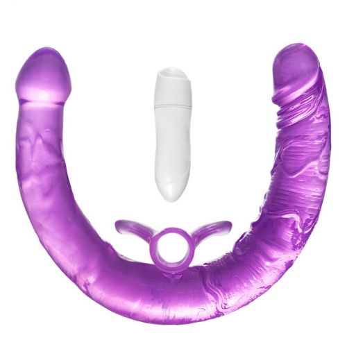 Двусторонний фаллоимитатор с вибропулей Toyfa Double Dildo