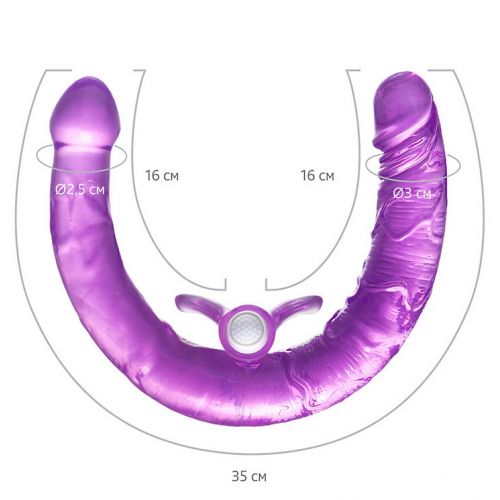 Двусторонний фаллоимитатор с вибропулей Toyfa Double Dildo