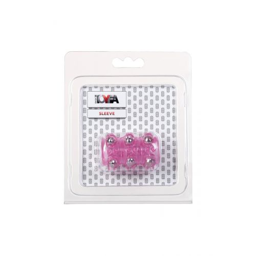 Розовая насадка с бусинками Toyfa