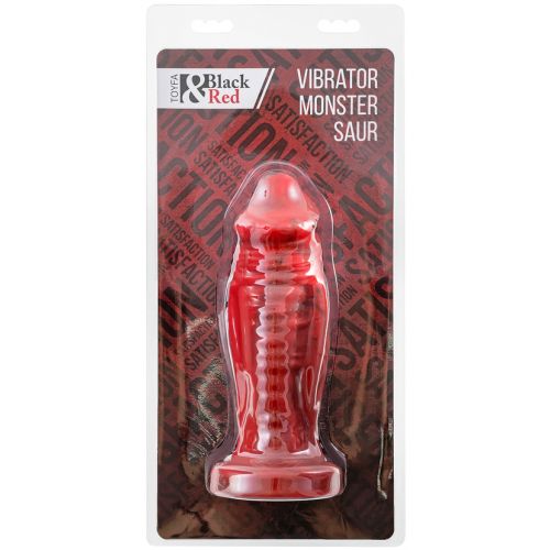 Искушающий фантазийный вибратор из жидкого силикона Black and Red by Toyfa Monster Saur 20 см