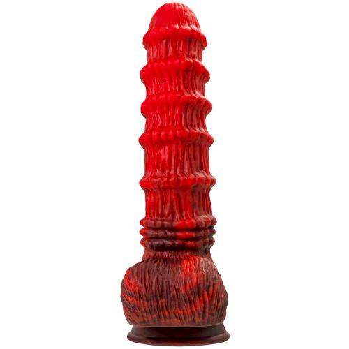 Искушающий фантазийный вибратор из жидкого силикона Black and Red by Toyfa Monster Tops 27 см