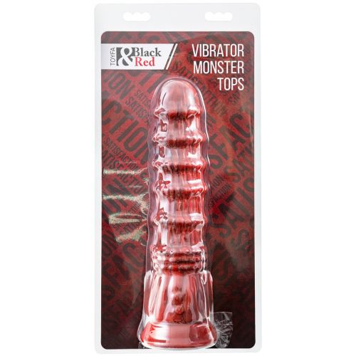 Искушающий фантазийный вибратор из жидкого силикона Black and Red by Toyfa Monster Tops 27 см