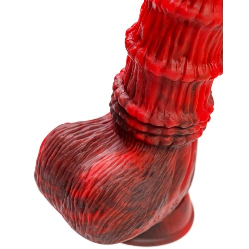 Искушающий фантазийный вибратор из жидкого силикона Black and Red by Toyfa Monster Tops 27 см