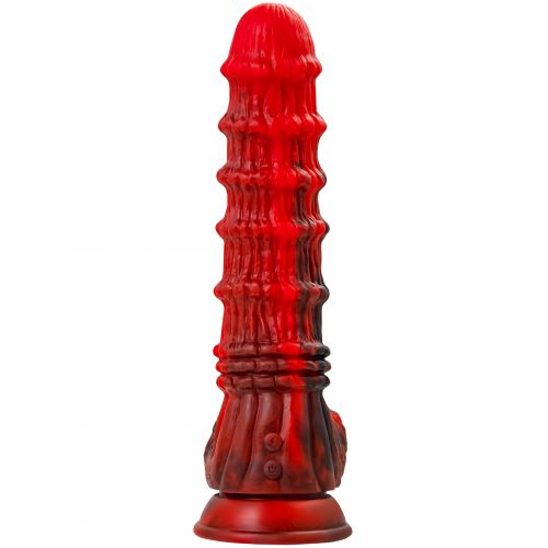 Искушающий фантазийный вибратор из жидкого силикона Black and Red by Toyfa Monster Tops 27 см