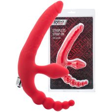 Безремневой вибрострапон Black and Red by Toyfa с анальным стимулятором красный