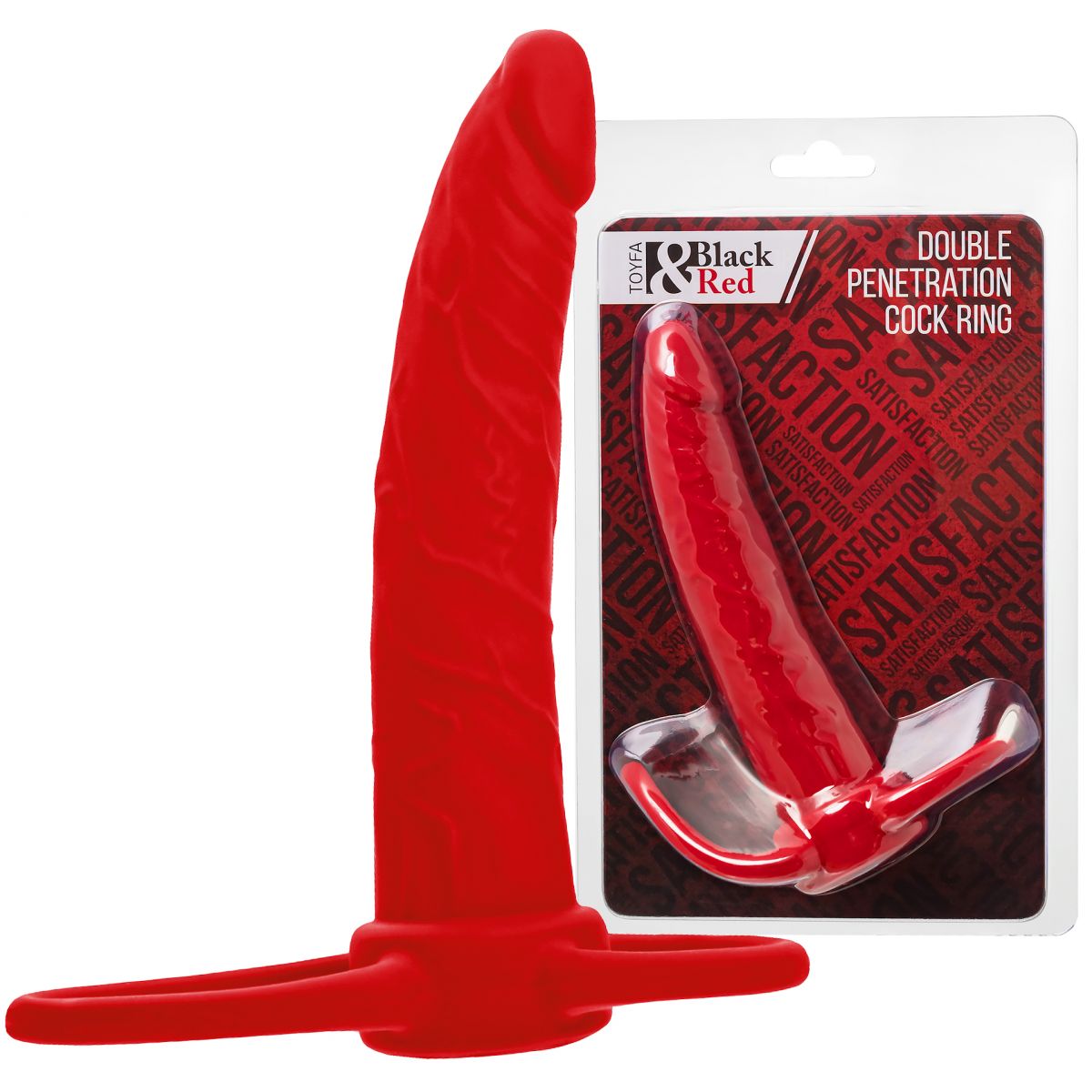 Насадка для двойного проникновения Black and Red by Toyfa 17 см красная