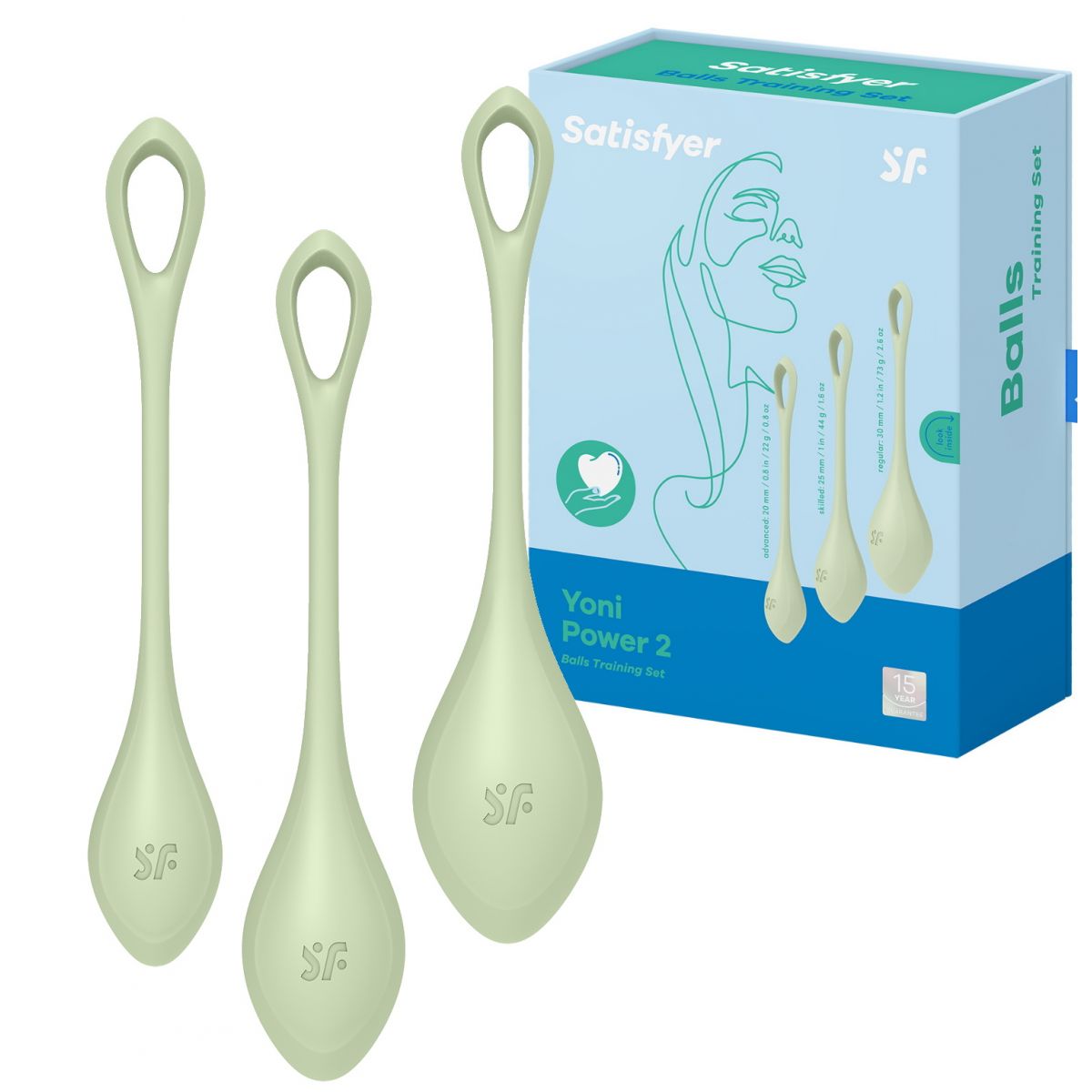 Вагинальные шарики Satisfyer Yoni Power 2 салатовые