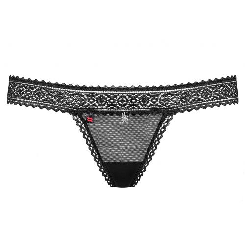 Соблазнительные миниатюрные черные трусики-стринги L/XL