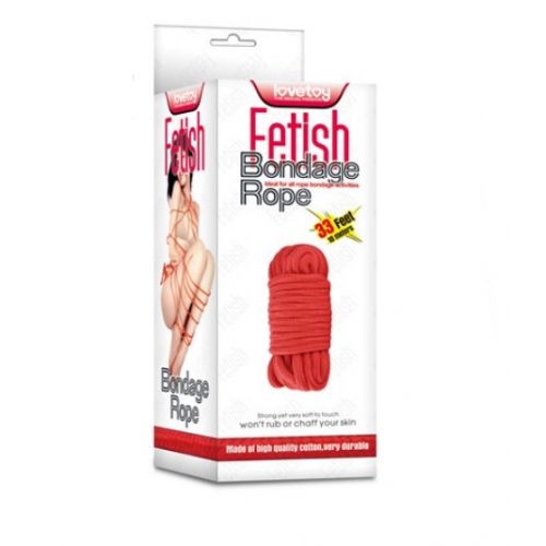 Красная веревка для бондажа Fetish Bondage Rope 10 м