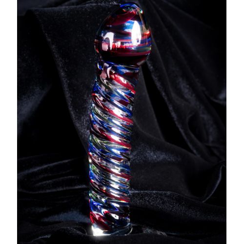 Ребристый фаллос из стекла Sexus Glass 17 см