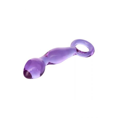 Анальный фаллос для стимуляции простаты из стекла фиолетовый