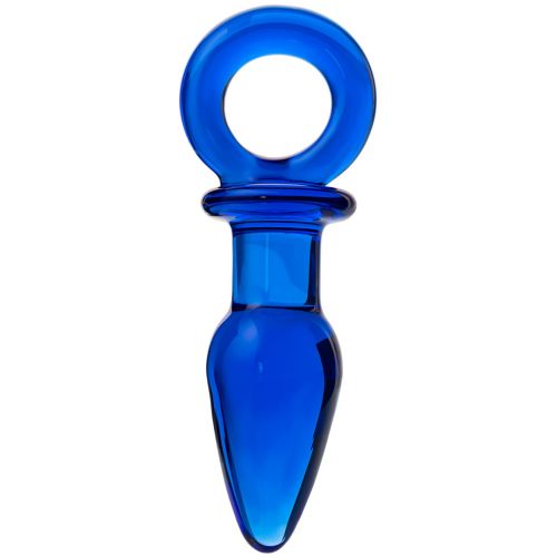 Синяя анальная втулка из стекла Sexus Glass